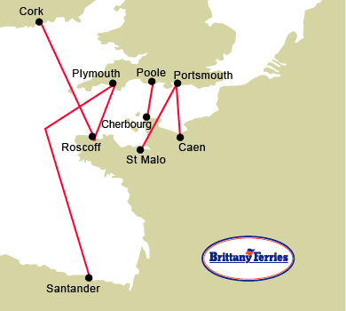 Brittany Ferries Freight Map