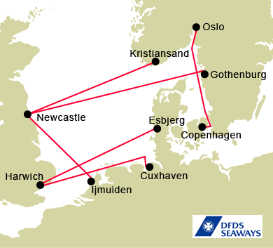 DFDS Freight Map